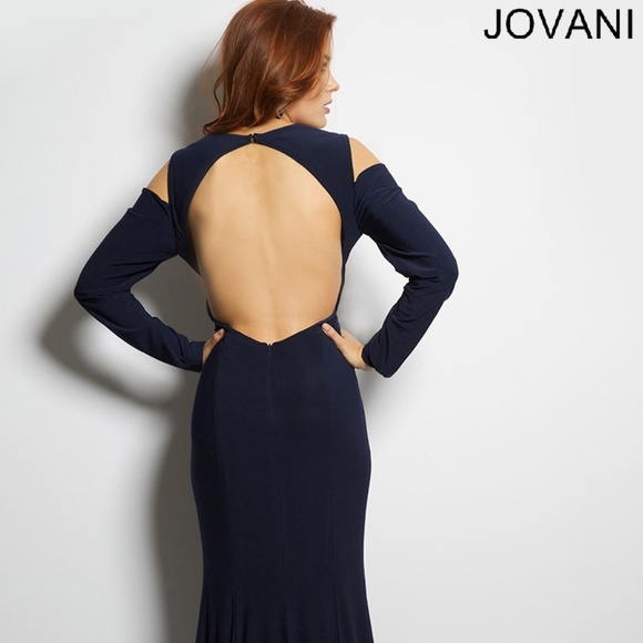JVN Jovani PINK PEACH Cutout Open Back Gown! NEW! - Picture 6 of 6